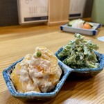 風の食堂 - 柿の白和えとゴーヤの白和え