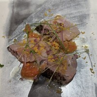 Ristorante Ecru - 黒睦のカルパッチョ、お魚が脂が乗って新鮮！