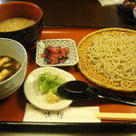 鴨付け出し汁そばとそば粥セット