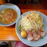 ラーメン 盛太郎 - つけ麺（中盛）1,200円（野菜マシマシ、背脂）