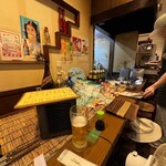 好鐡 - 奥の〝チリトリ〟がある所が調理する鉄板｡