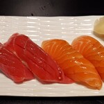 ワタリガラス - 2貫セット　今回はマグロとサーモン