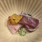 祇園 川上 - 勘八、雲丹、鮪の湯霜