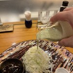 エペ クープ - 手切りキャベツが柔らかくて美味しい。自家製ドレッシングをたっぷりかけて❤️