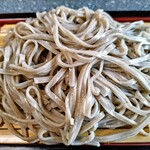 十割そばの店 湯夢プラザ - 平打ちの蕎麦です。