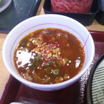 なか卯 - 旨辛牛肉つけそば 特 ＆ 親子丼 大 ＆ 白玉抹茶ラテ