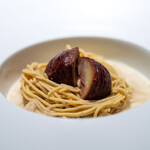 レストラン オオツ - 2025.10 コザワ産栗のモンブラン 栗のスープ メレンゲ アーモンドブランマンジェ マロングラッセ