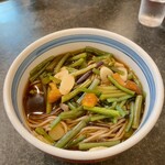 秋月そば - 家族が食べた山菜そば