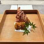 割烹こめを - 伊豆の伊勢海老 東寺揚げ