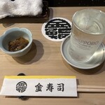 金寿司 - いかの塩辛、お酒(国稀)