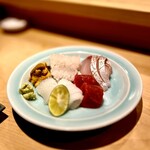 酒処 てらやま - ▪️刺身盛り合わせ
            ・ハモ
            ・マグロ
            ・剣先イカ
            ・カンパチ
            ・ウニ