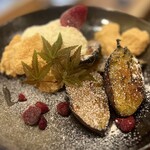 炉端・炭火焼 えん - 炭焼き芋ブリュレ　バニラアイス添え