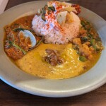 キッチン アンド カリー - ヾ( 〃∇〃)ﾂ ｷｬｰｰｰｯ♡素敵左から、アサリ、かぼちゃ、エビ