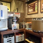 STEAK MAN - 水、スープ、ライスのコーナー