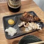 カープ鳥 - オサナイ（ねぎま）・菊池涼介（牛バラ）・上本崇司（ゲソ塩焼き）