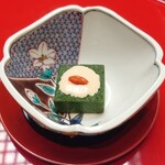 加賀屋 銀座店 - 前菜:金時草ごまだれかかったもの