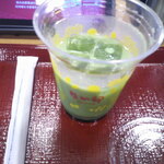 なか卯 - 旨辛牛肉つけそば 特 ＆ 親子丼 大 ＆ 白玉抹茶ラテ