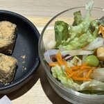 はなのかファーム - プチデザート(わらび餅)＆サラダ