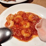 四川飯店 - エビのチリ―ソース炒め煮(小盆)