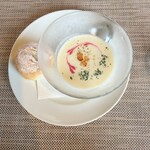 Pancia Guancia - シーフードドリア注文だと前菜ではなくスープとパン