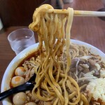 D麺 - 辛麺　1,280円　味付けうずら　150円
