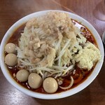 D麺 - 辛麺　1,280円　味付けうずら　150円