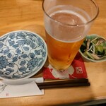 でんでんでん - ビール、付け出し