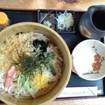 相間川温泉　ふれあい館 - 参考〜『冷したぬきうどん(夏メニュー)』。麺もつゆも美味い。揚玉もサクサクしていて歯ごたえ良い。