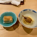 ぎおん 阪川 - 鱧の肝　穴子寿司