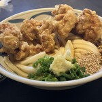 うどん家 こむぎ - かしわ天ぶっかけ(冷)+ﾐﾆ天丼