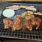 炭焼地鶏 山蔵 - こんな感じで焼いてね！