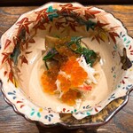 御料理 ふじ田 - 洛陽きのこ オホーツクのずわいがに いくら 春菊