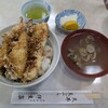 伊豆家 - 天丼（いか1、えび1、魚1）と味噌汁
