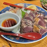 牡蠣と燻屋 かつを 北千住店 - かつおのたたき ポン酢 さっぱりしてます