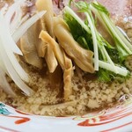 割烹わたせ - 玉ねぎ、メンマ、水菜