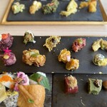 天ぷらと手まり寿司 都 - 野菜の天ぷら