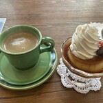 桂木キッチン - 豆乳ラテ　昔ながらのプリン