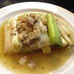 和食と地酒の店 うり坊 - H.26.11.6.夜 白ねぎをイタリア風ソテー 500円