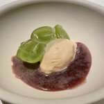 レストラン オオツ - シャインマスカット チーズケーキのアイス 巨峰のジュース