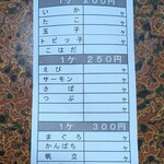 大助 寿し - メニュー