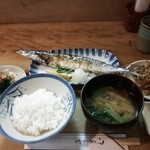 西むら - 秋刀魚の塩焼定食。700円。