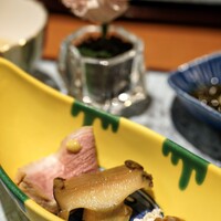 和み酒 仁 - 合鴨ロース、蒸し鮑煮、クリームチーズ酒盗
                       