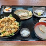 さるかに合掌亭 - 太刀魚三味定食(さしみ、太刀丼、焼き)