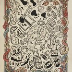 瀬戸内ジェラート MARE - 壁のドュードルアート（枠 by Gemini）