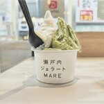 瀬戸内ジェラート MARE - ピスタチオとレモン（色鉛筆画風 by Gemini）