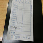 丸大ホール - 2014' 11/6 本日の会計は２名で２,４００円