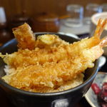 木田屋 - 海老天丼＆ミニうどん　880円　+　大盛　150円