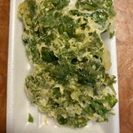 大和屋 - 料理写真:よもぎ天ぷら2枚（¥400）