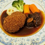 レストラン香味屋 - メンチカツとビーフシチュー