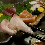 海鮮炭火原始焼き 日本酒 のど黒炭魚 - 